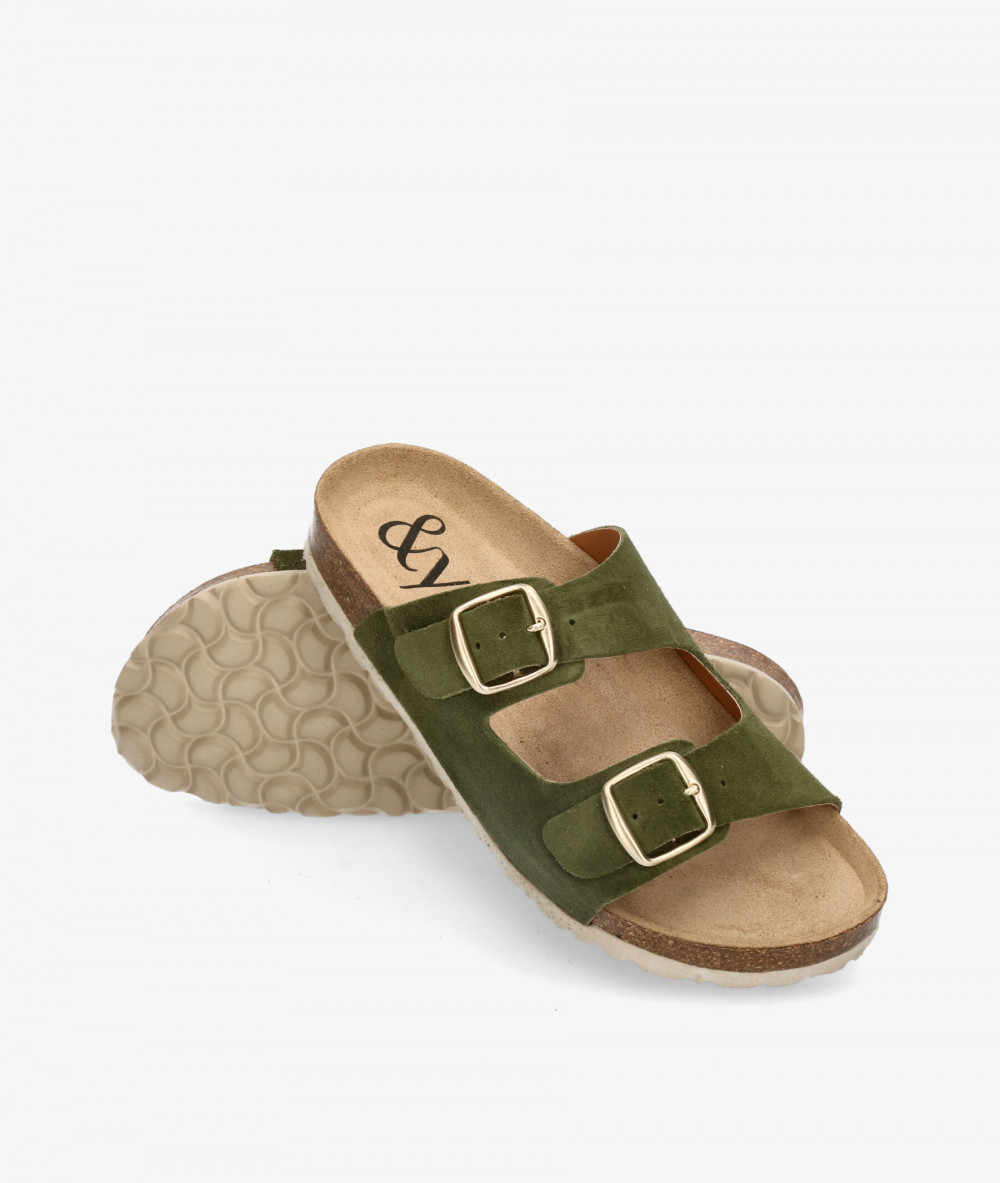 Sandalias bloom&you  NENUFAR en serraje kaki