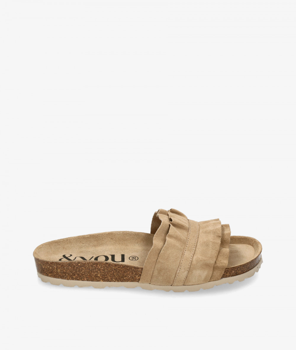 Sandalias bloom&you  LILA en serraje taupe