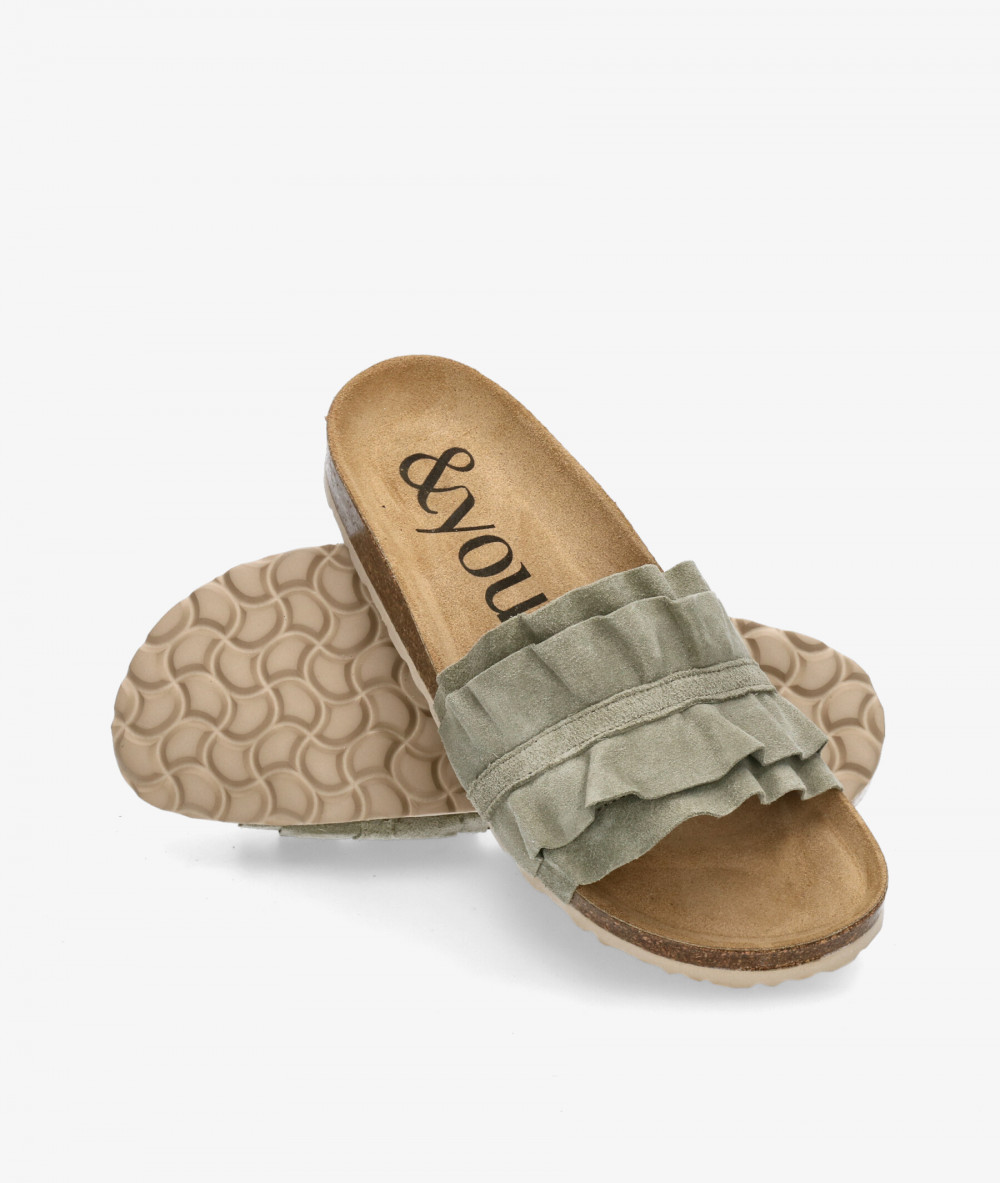 Sandalias bloom&you  LILA en serraje verde