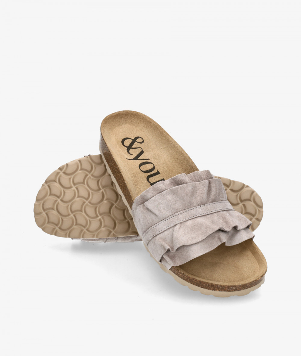 Sandalias bloom&you  LILA en serraje piedra