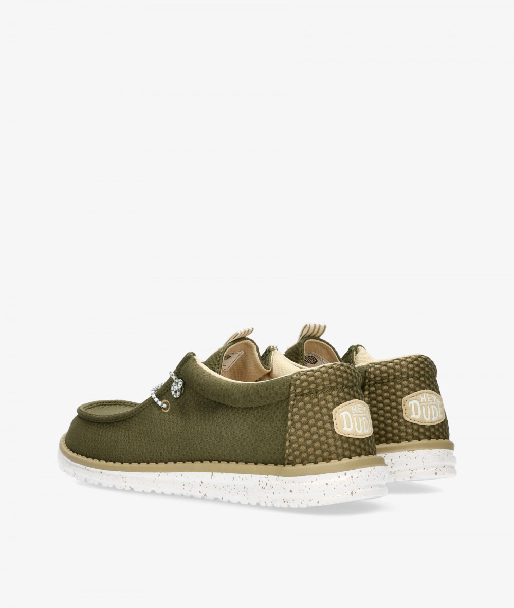 Dude Canvas shoes WALLY MESH NEUTRALS in kaki