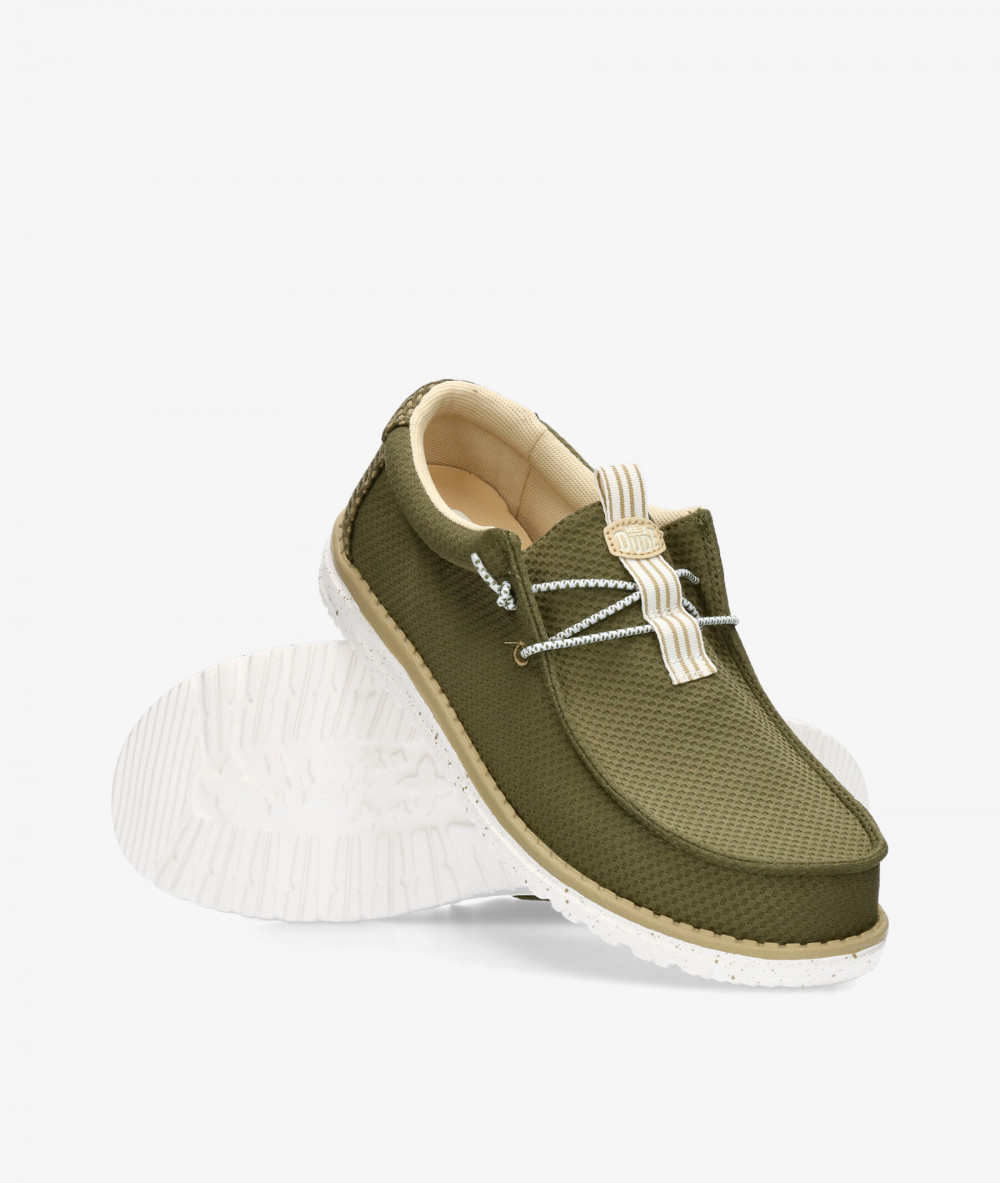 Dude Canvas shoes WALLY MESH NEUTRALS in kaki