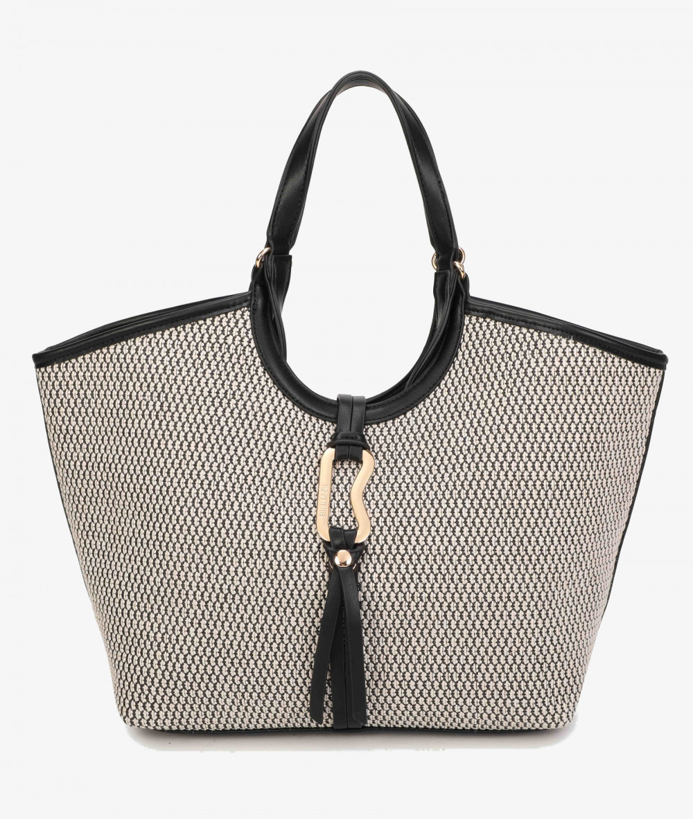 Bolso de rafia pabloochoa.shoes 21023 en negro