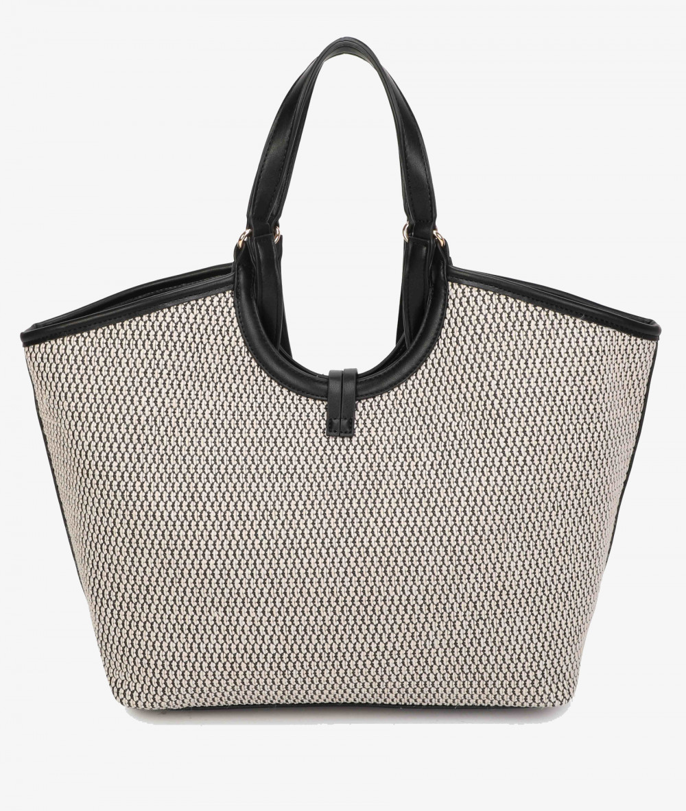 Bolso de rafia pabloochoa.shoes 21023 en negro