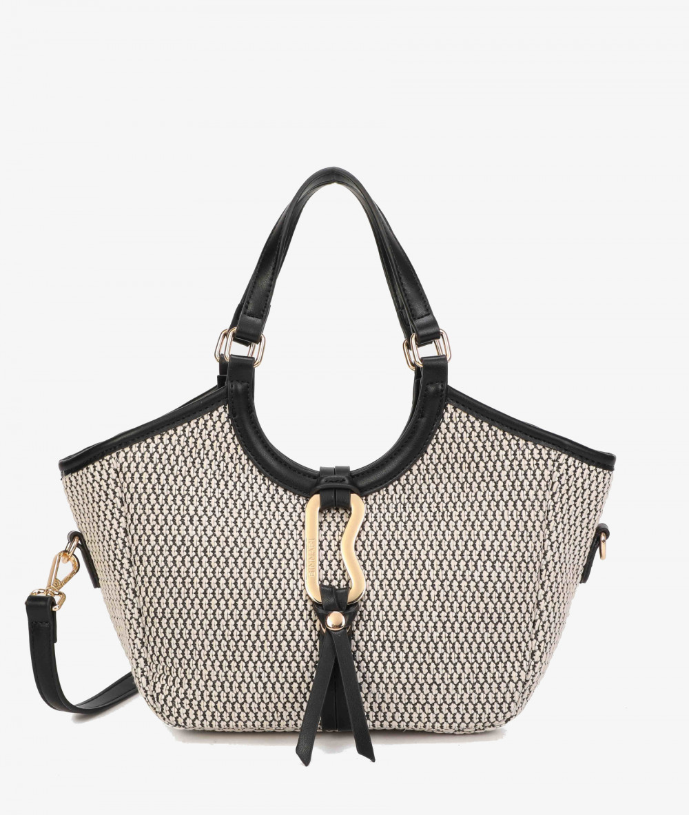 Bolso de rafia pabloochoa.shoes 21022 en negro