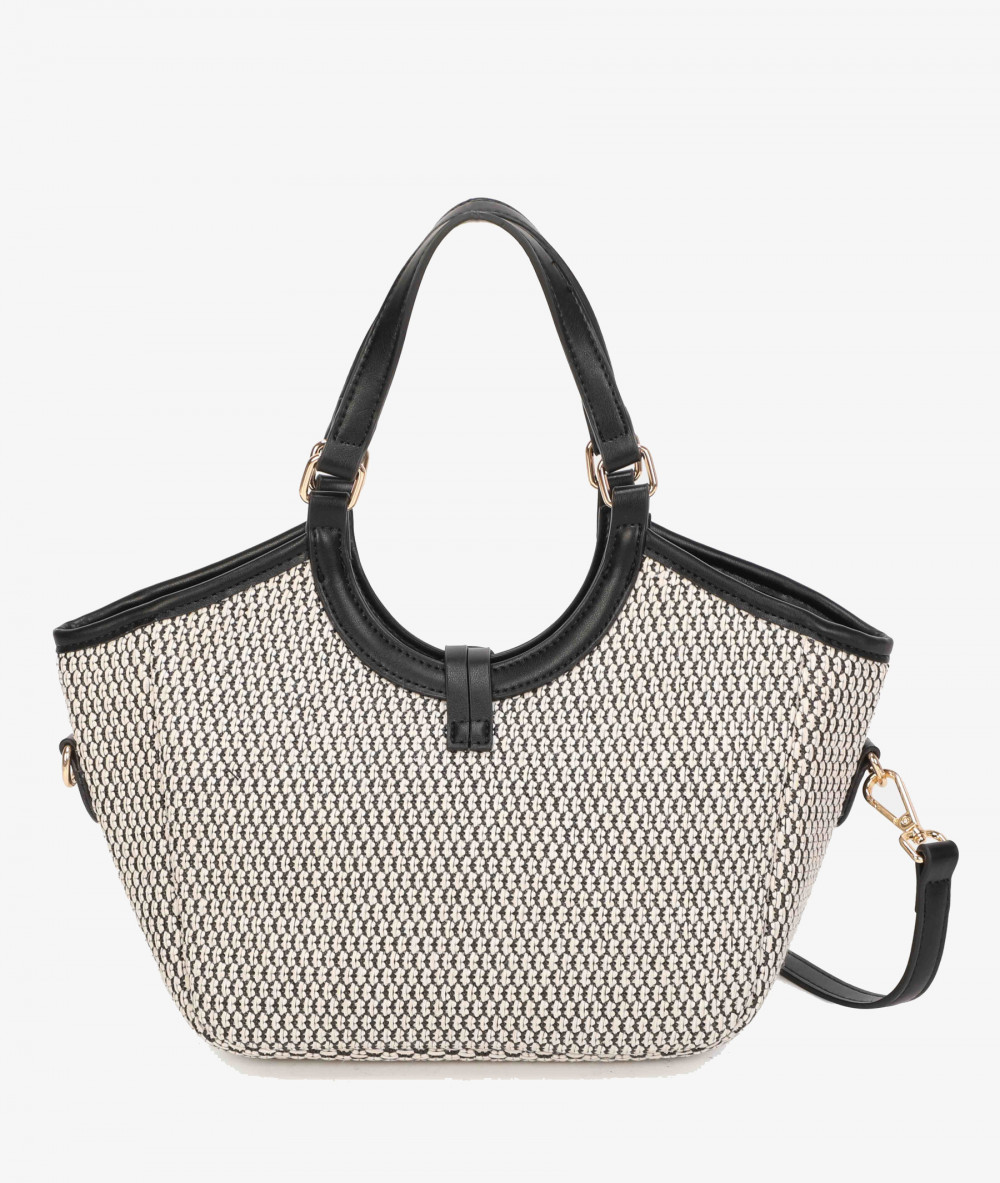 Bolso de rafia pabloochoa.shoes 21022 en negro