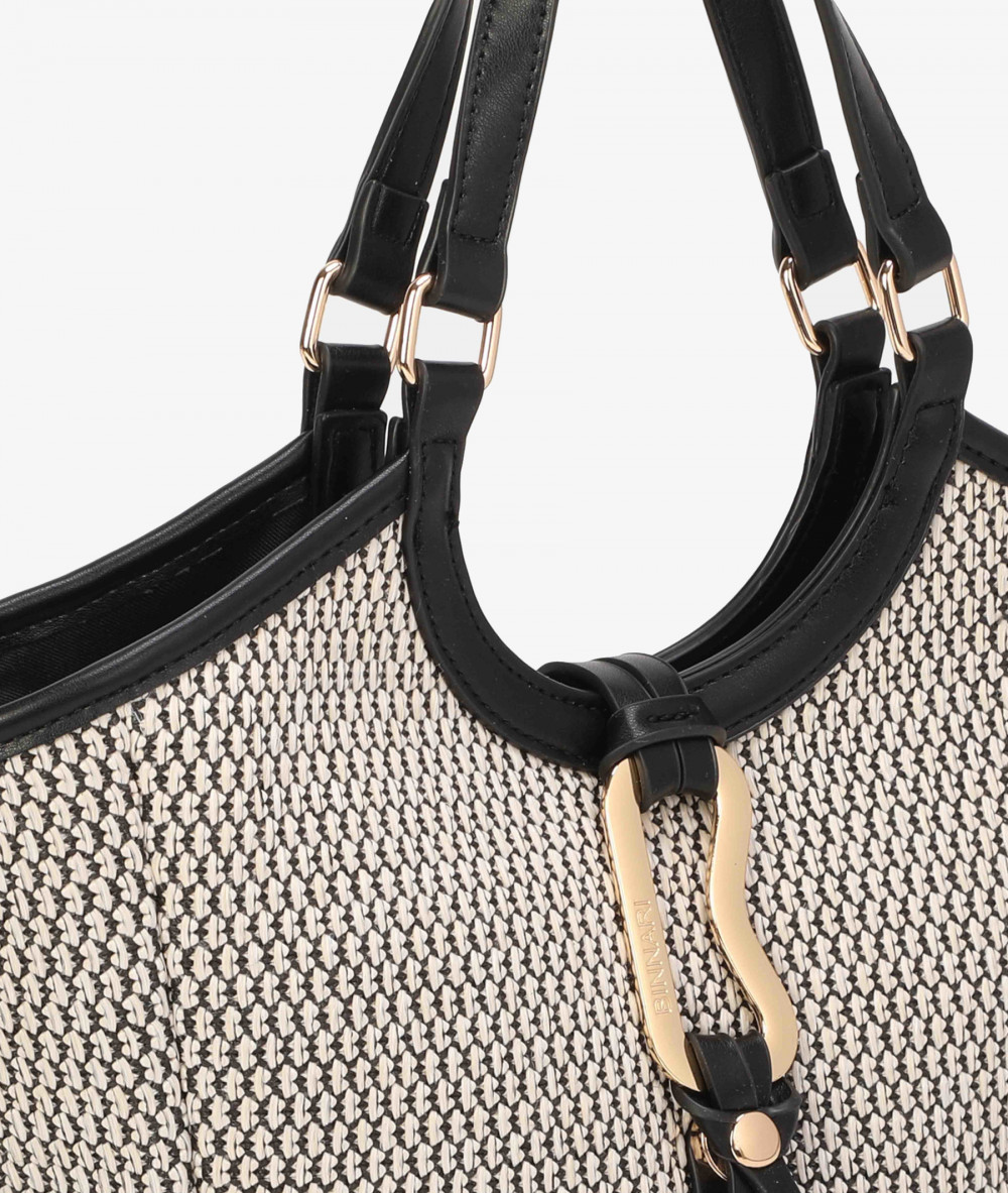 Bolso de rafia pabloochoa.shoes 21022 en negro