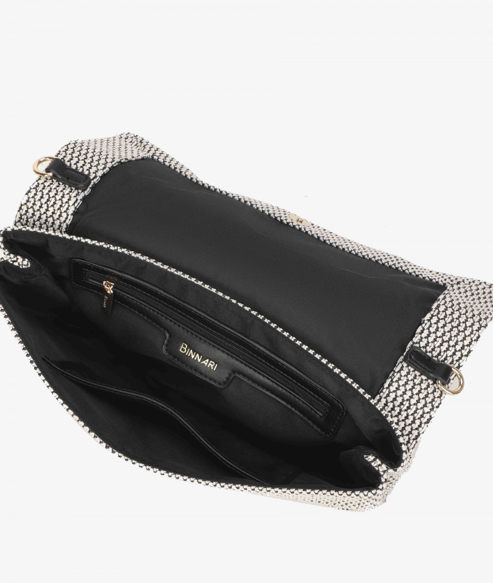 Bolso de rafia pabloochoa.shoes 21020 en negro