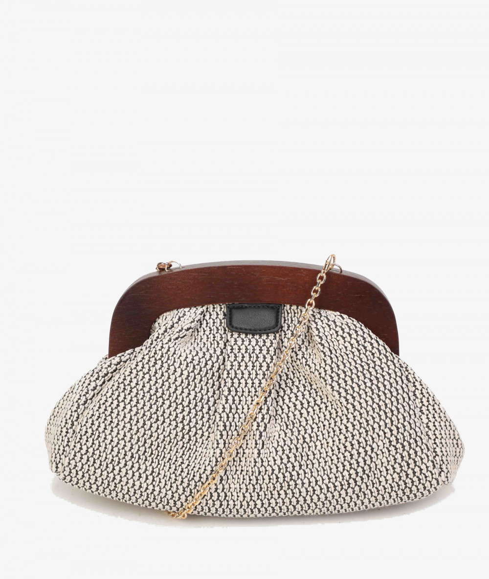 Bolso de rafia pabloochoa.shoes 21021 en negro