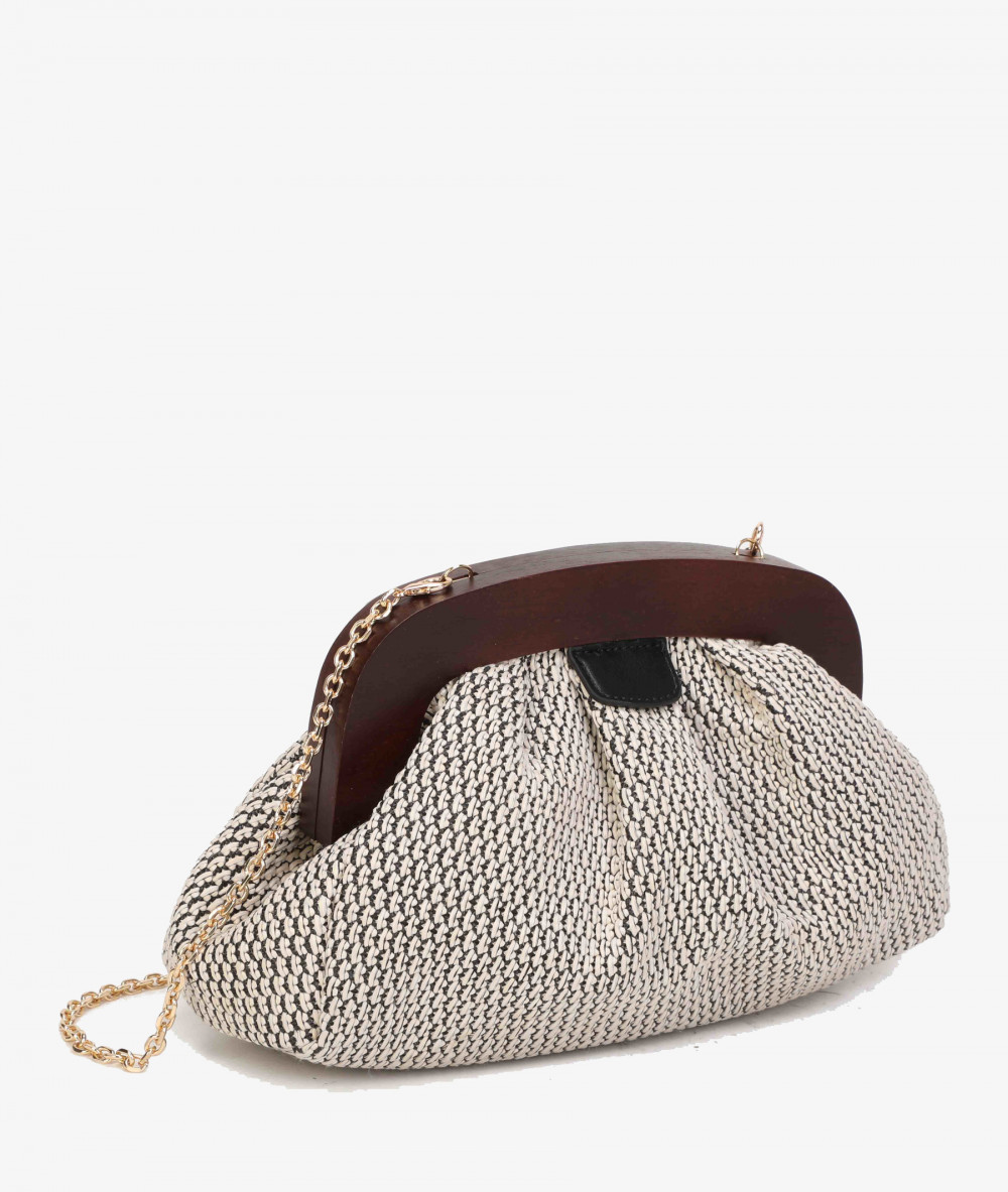 Bolso de rafia pabloochoa.shoes 21021 en negro