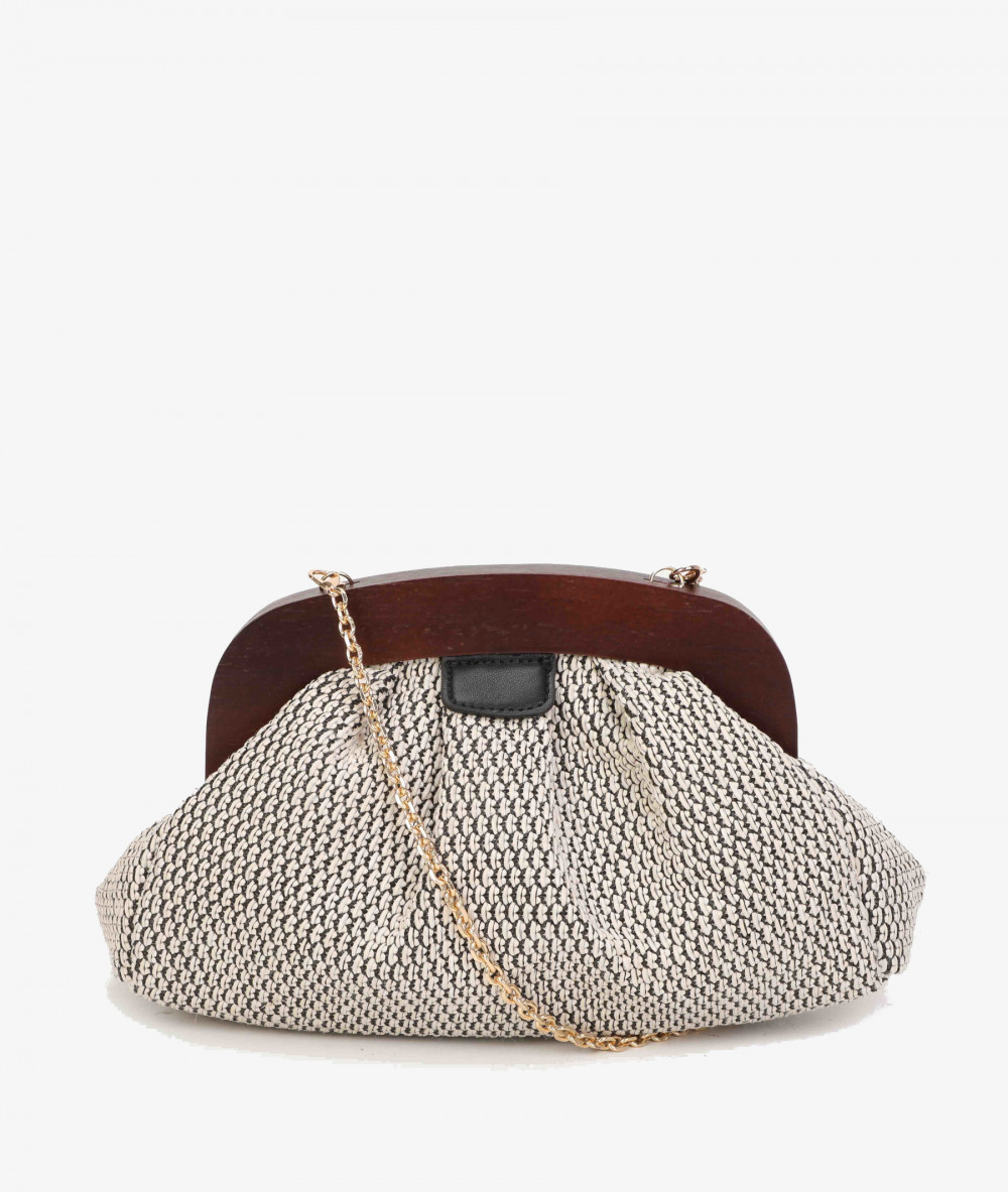 Bolso de rafia pabloochoa.shoes 21021 en negro