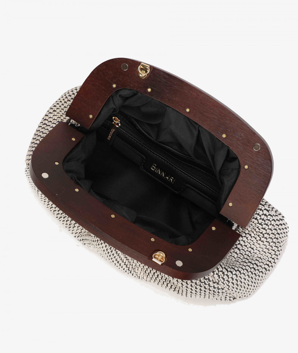 Bolso de rafia pabloochoa.shoes 21021 en negro