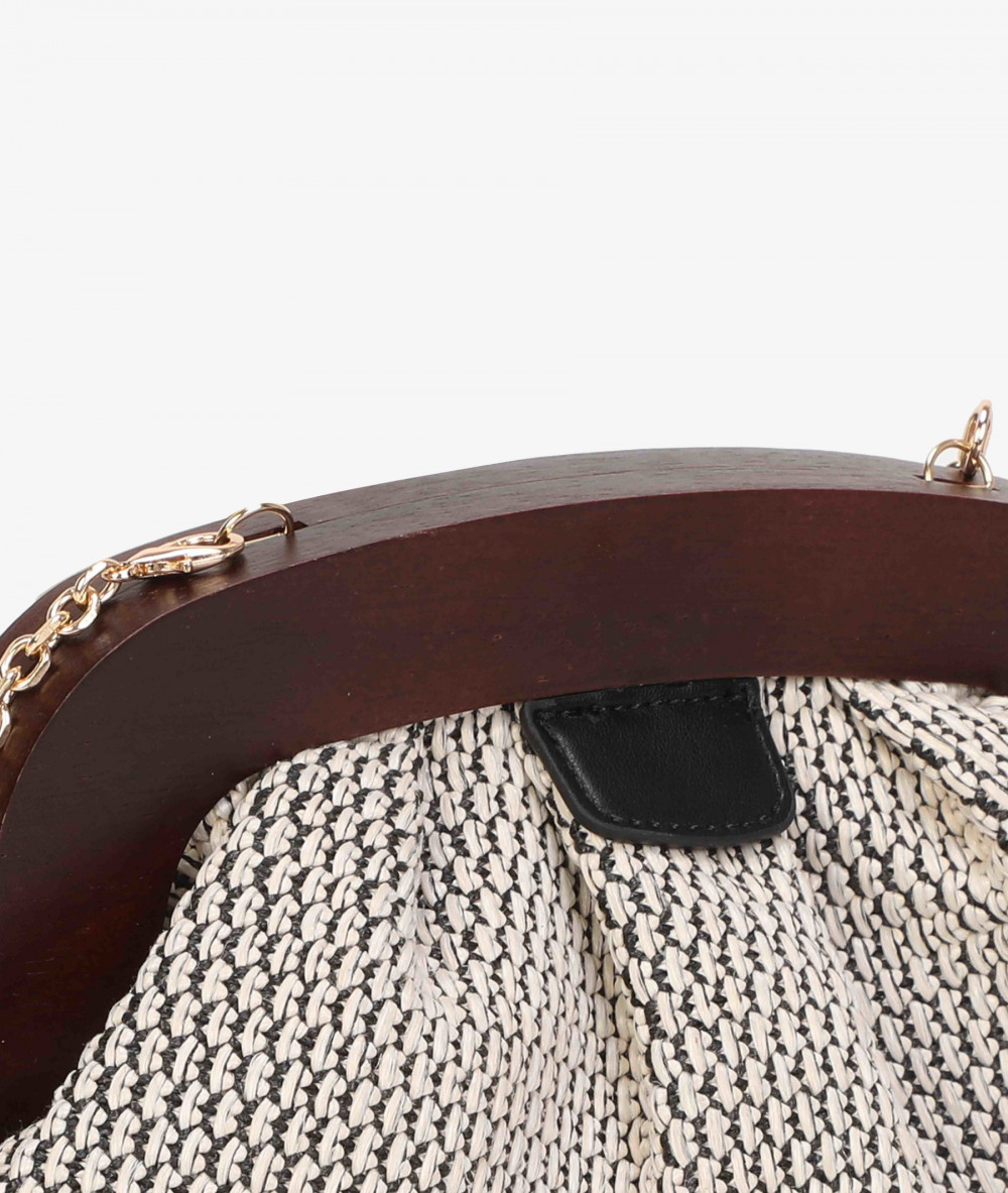 Bolso de rafia pabloochoa.shoes 21021 en negro