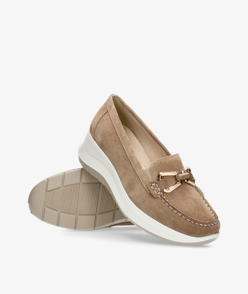 Mocasines Imac 105161 en serraje taupe