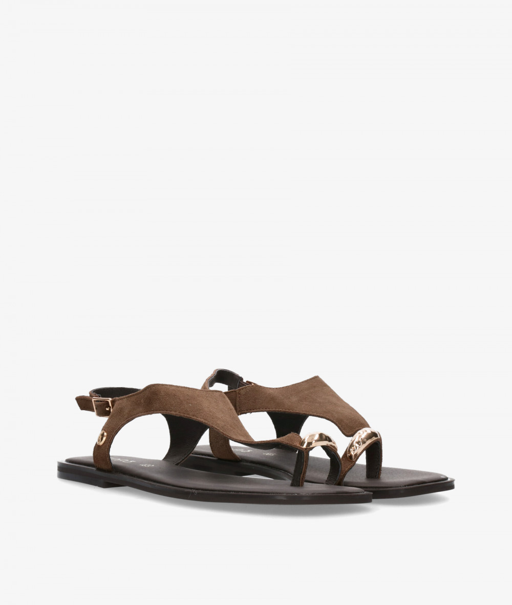 Sandalias pabloochoa.shoes  SF1691 en ante marrón