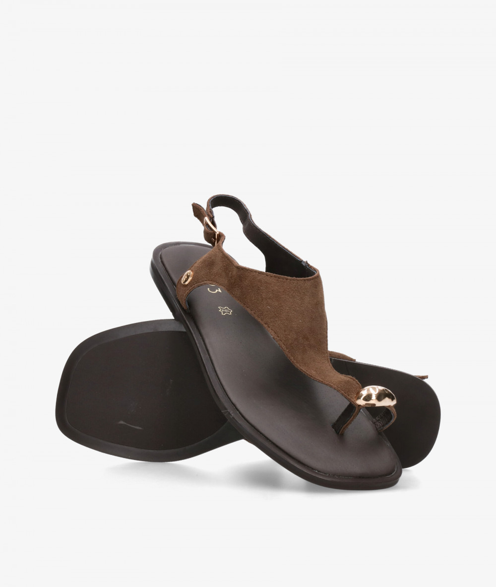 Sandalias pabloochoa.shoes  SF1691 en ante marrón