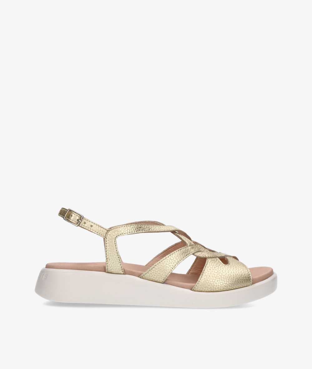 Sandalias Wonders  C-6550 en platino