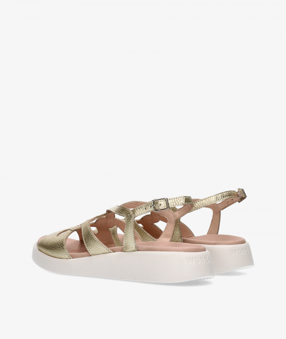 Sandalias Wonders  C-6550 en platino
