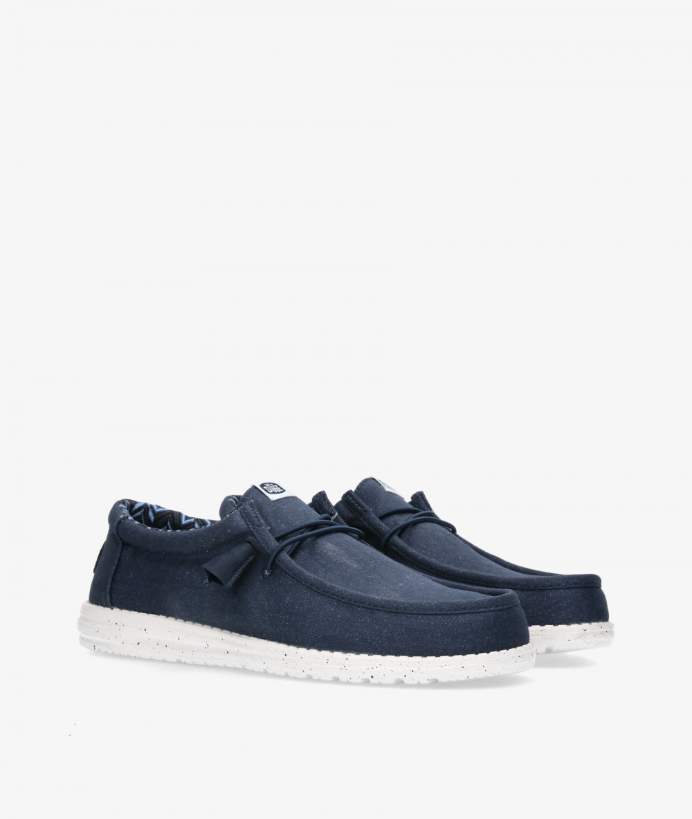 Dude Canvas shoes WALLY STRETCH CANVAS in navy blue