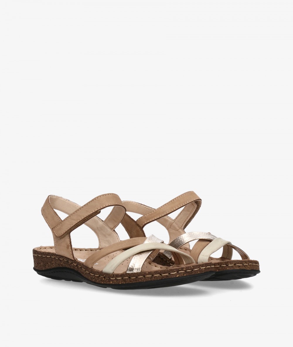 Sandalias Walk & Fly  3861-40944 en nobuck beige