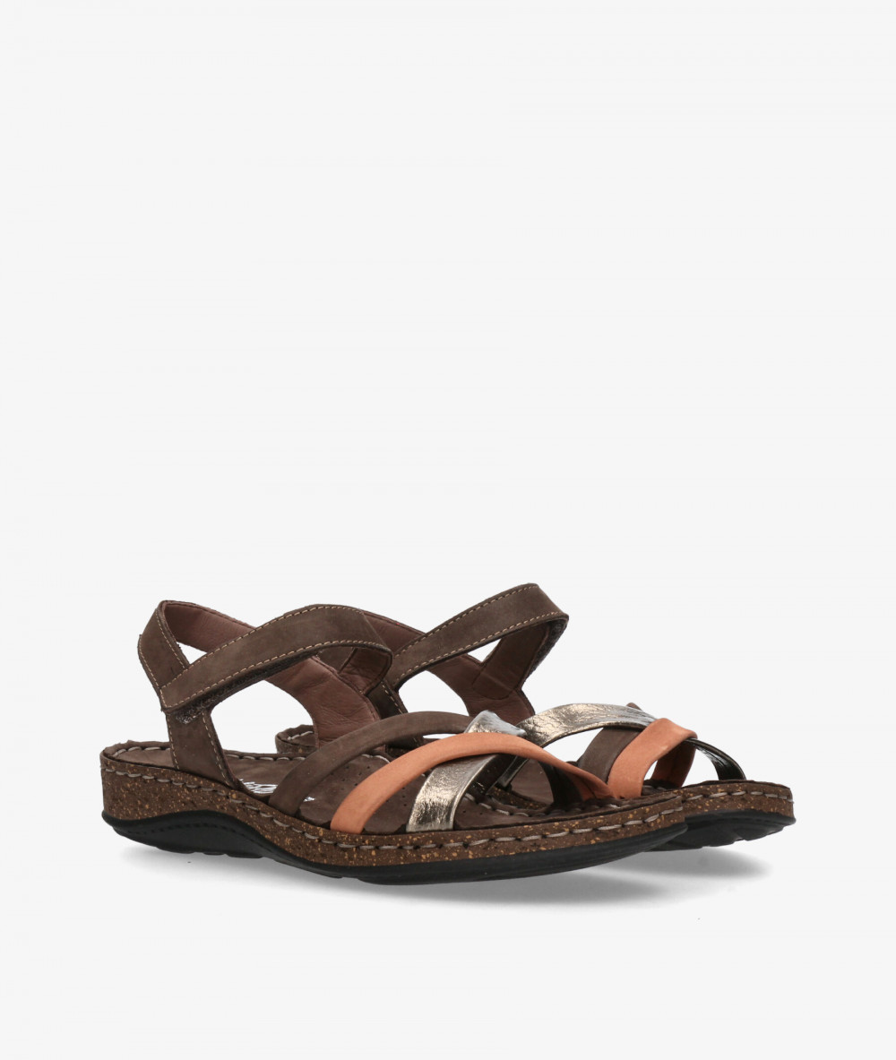 Sandalias Walk & Fly  3861-40944 en nobuck marrón