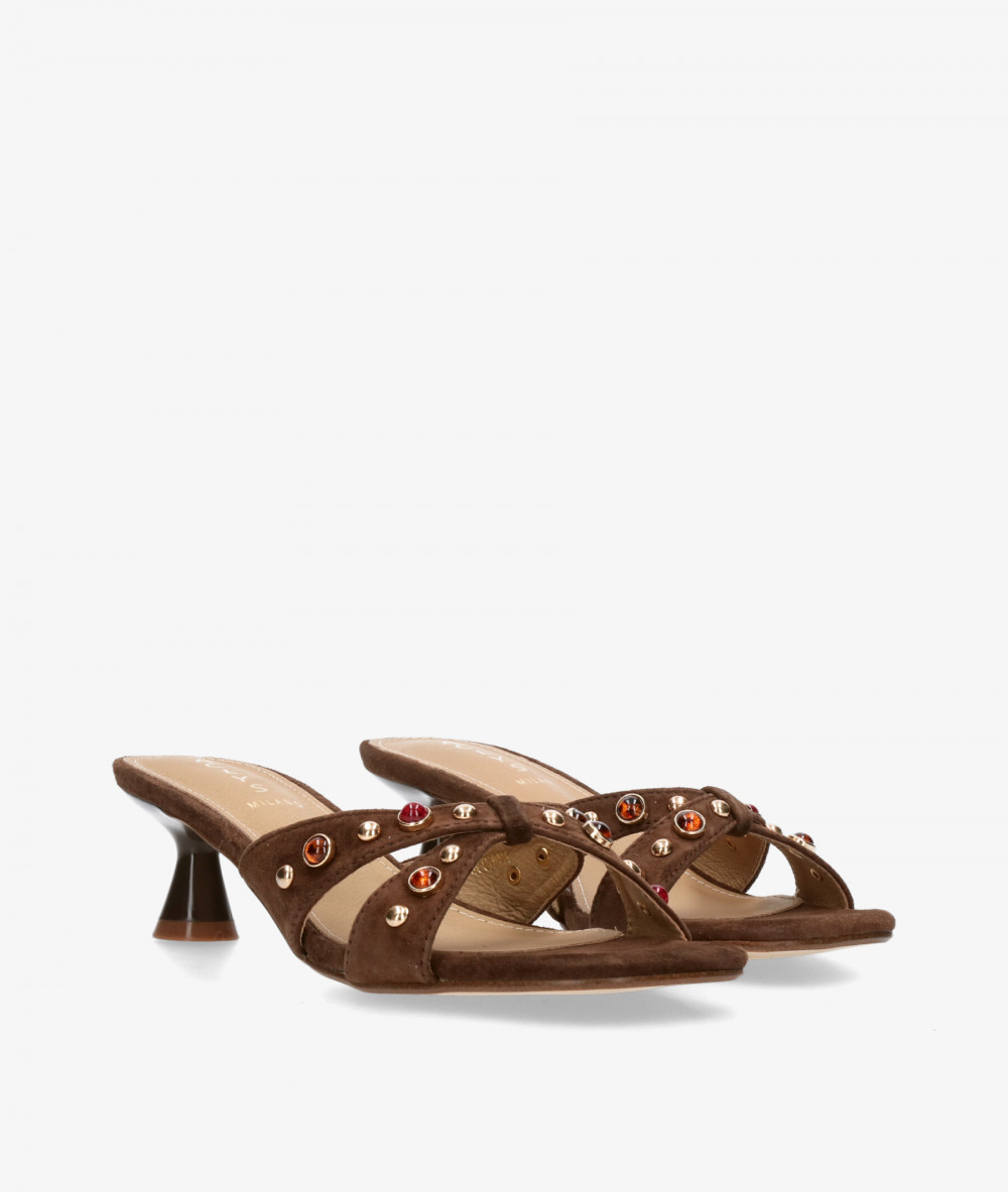 Aclys Sandals  MILANO 02 in brown suede