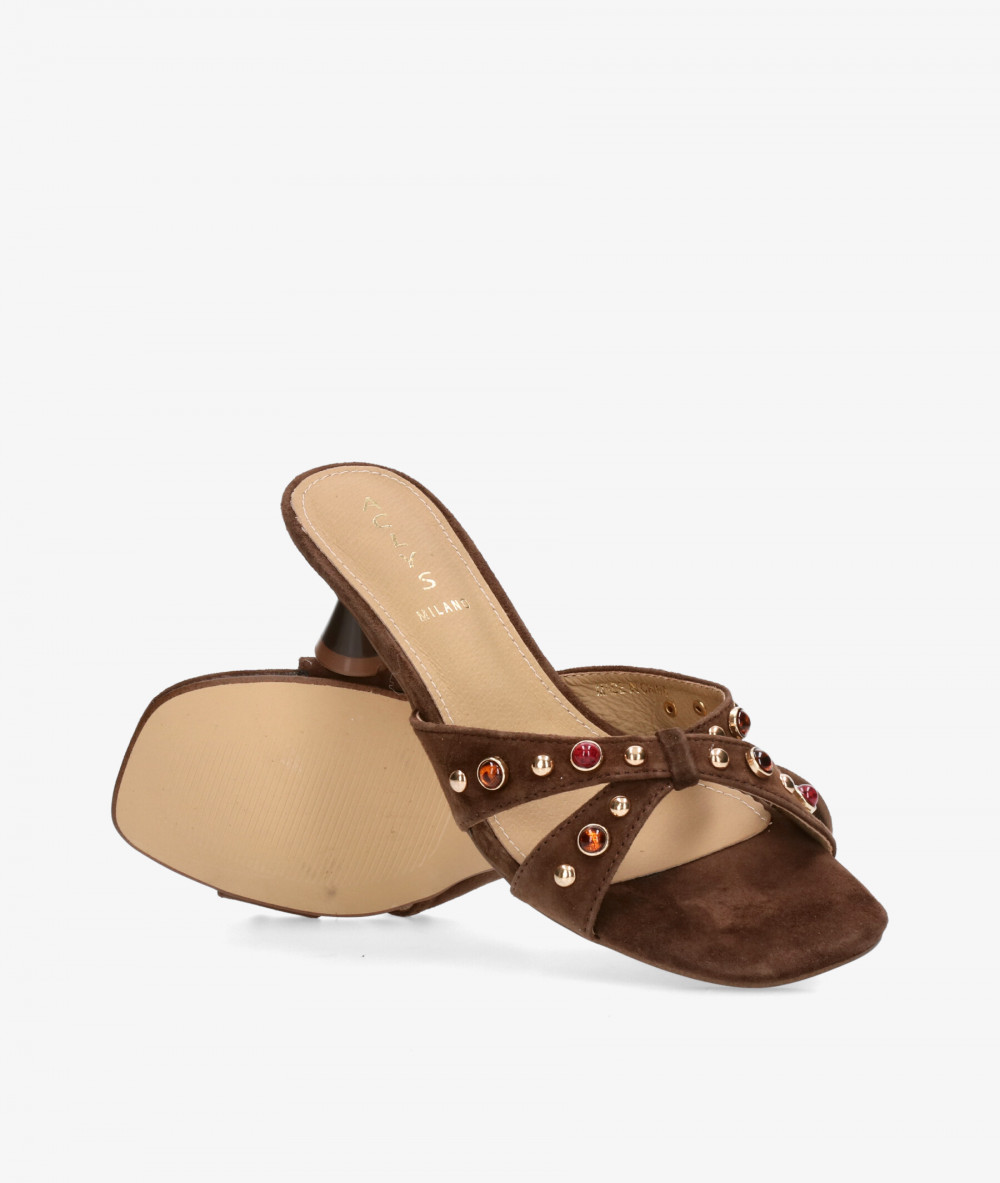 Aclys Sandals  MILANO 02 in brown suede
