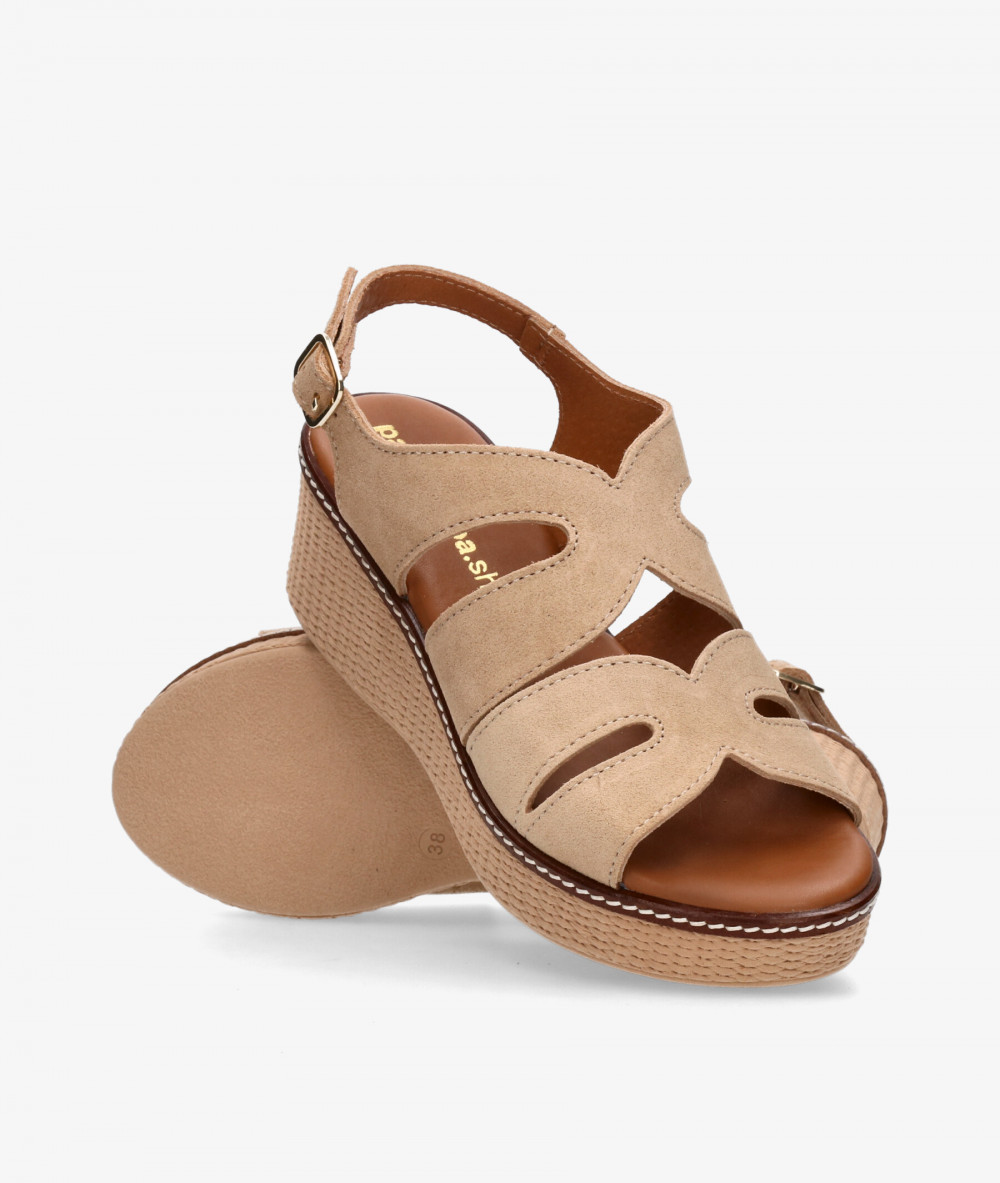 Sandalias pabloochoa.shoes  2666 en serraje taupe