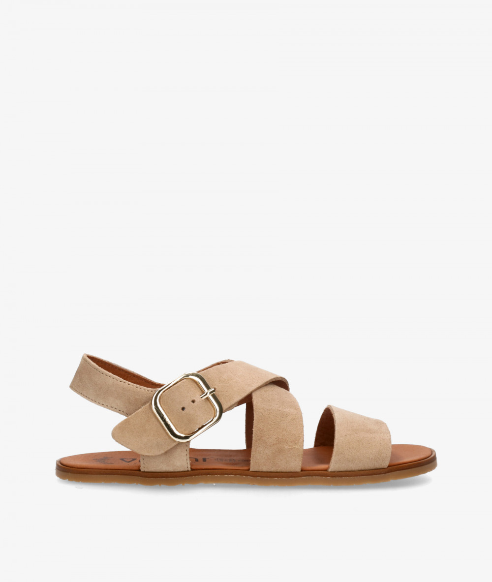 Sandalias VIVANT LINO en serraje taupe