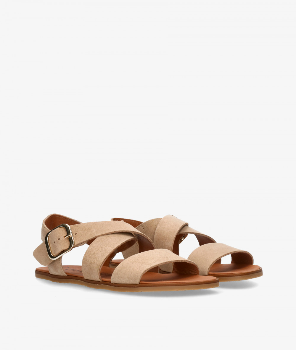 Sandalias VIVANT LINO en serraje taupe