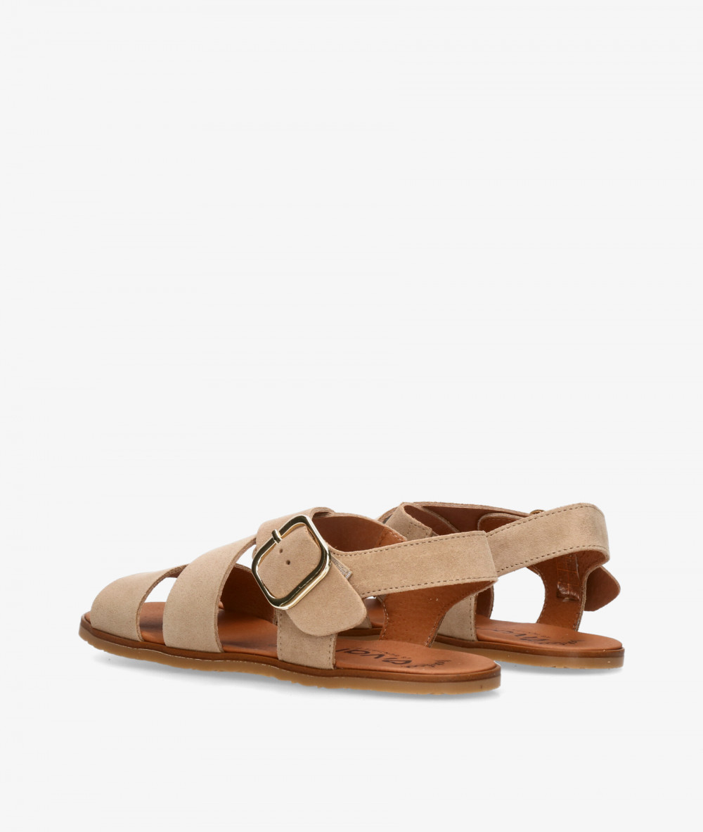 Sandalias VIVANT LINO en serraje taupe