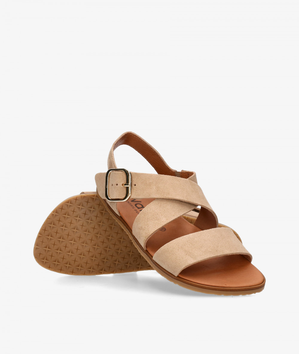 Sandalias VIVANT LINO en serraje taupe