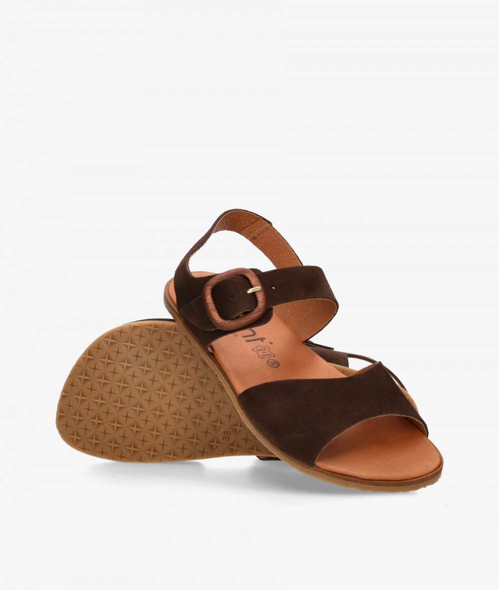 Sandalias VIVANT ARIA en serraje marrón
