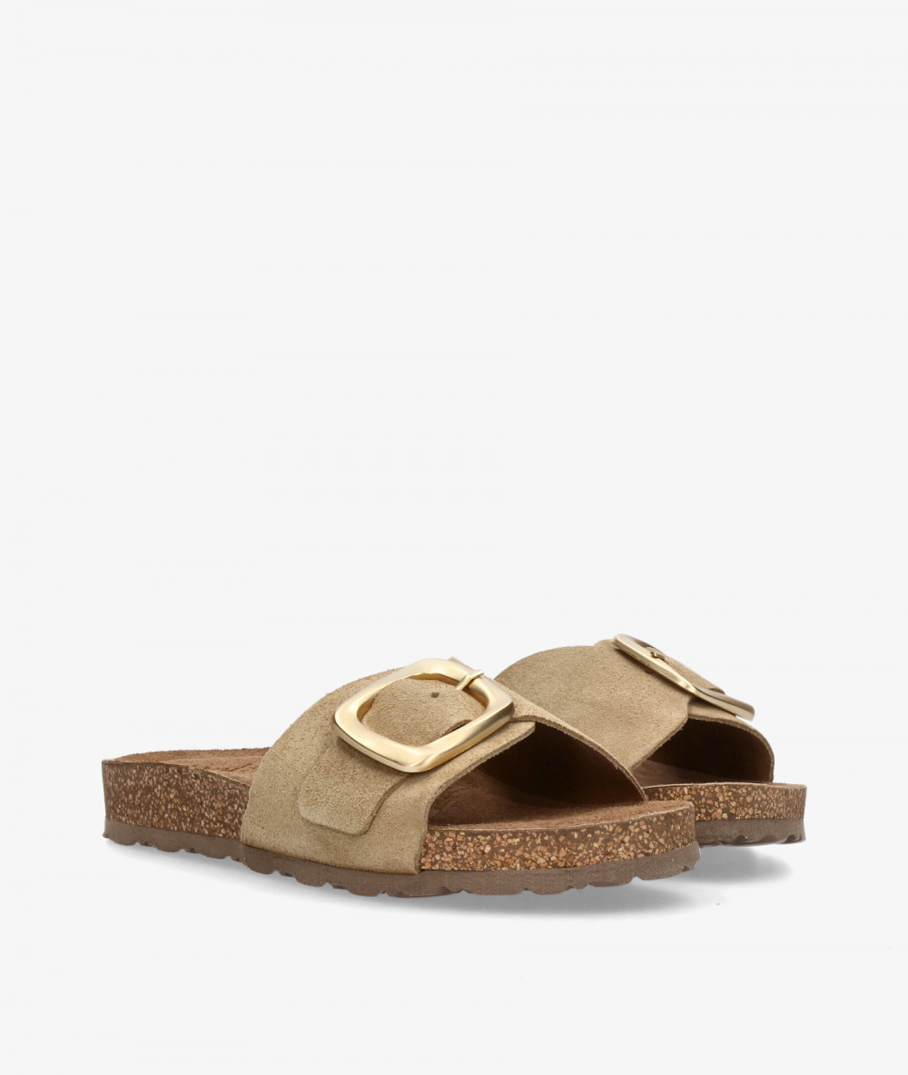 Sandalias Yokono  JERBA 114 en serraje taupe