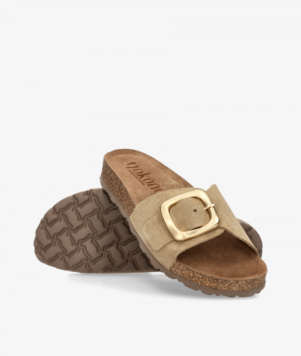 Sandalias Yokono  JERBA 114 en serraje taupe