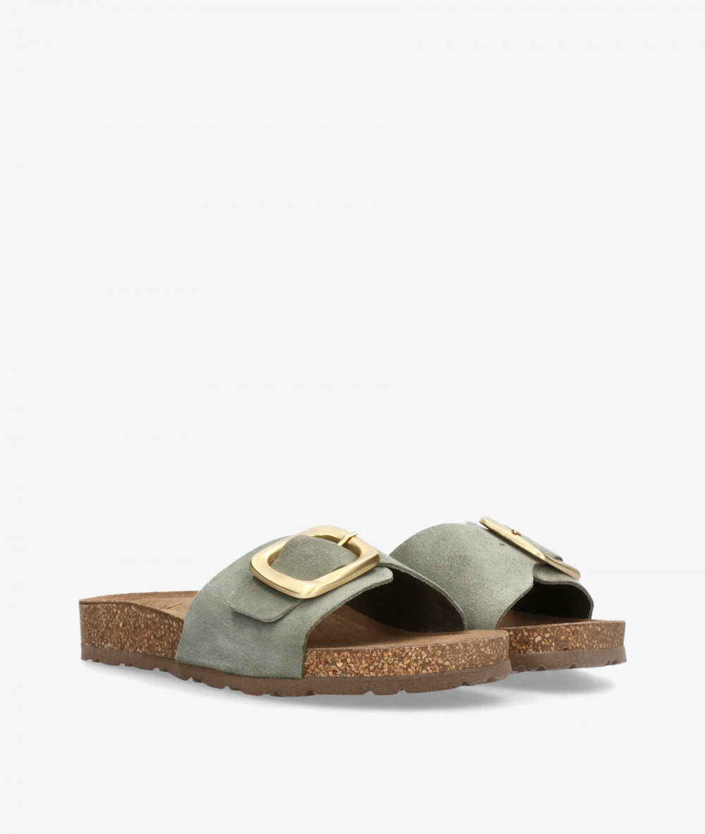 Sandalias Yokono  JERBA 114 en serraje kaki