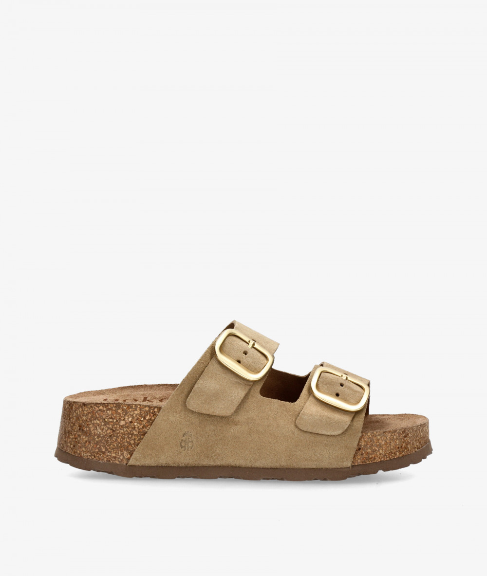 Sandalias Yokono  WIWI 003 en serraje taupe