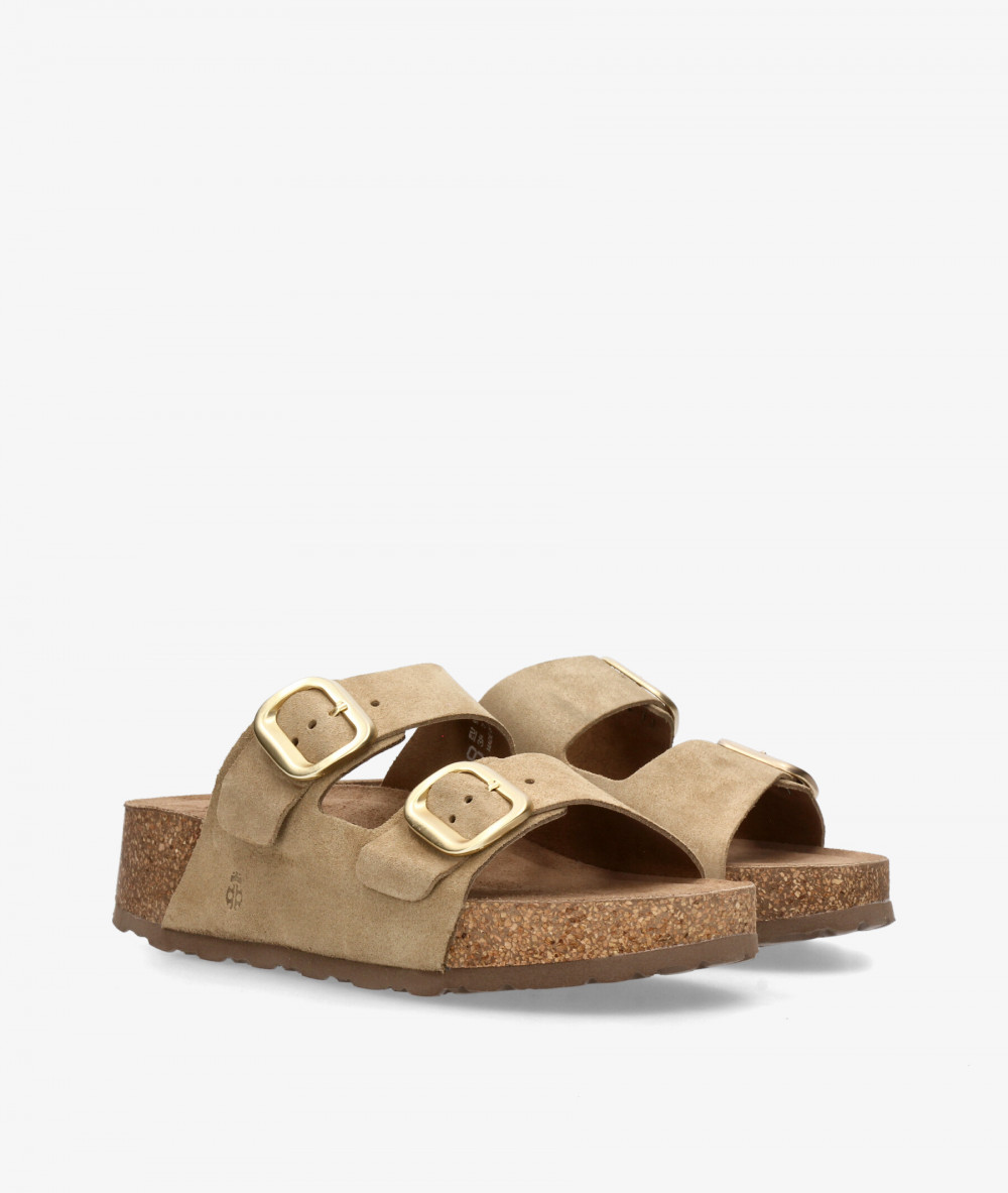 Sandalias Yokono  WIWI 003 en serraje taupe