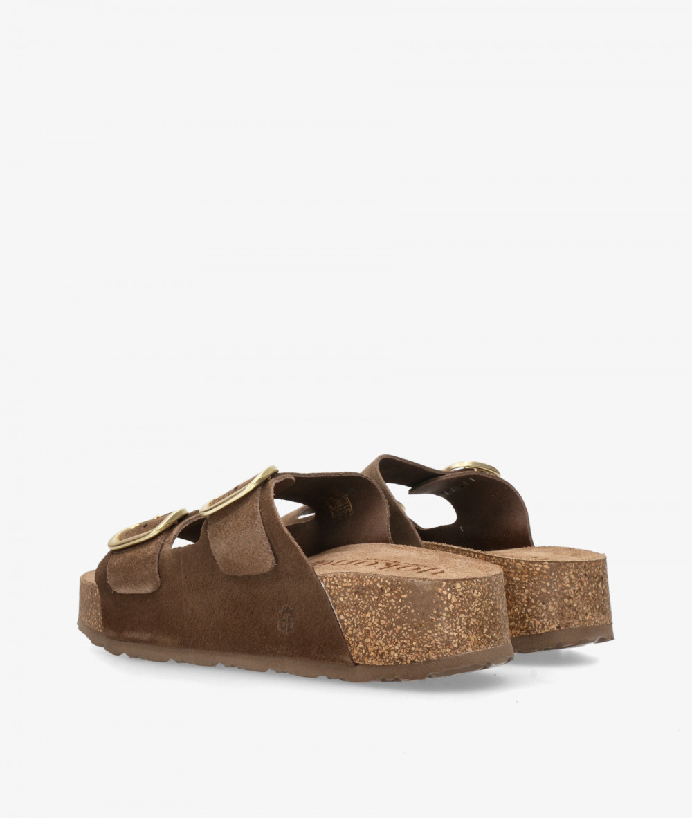 Sandalias Yokono  WIWI 003 en serraje marrón