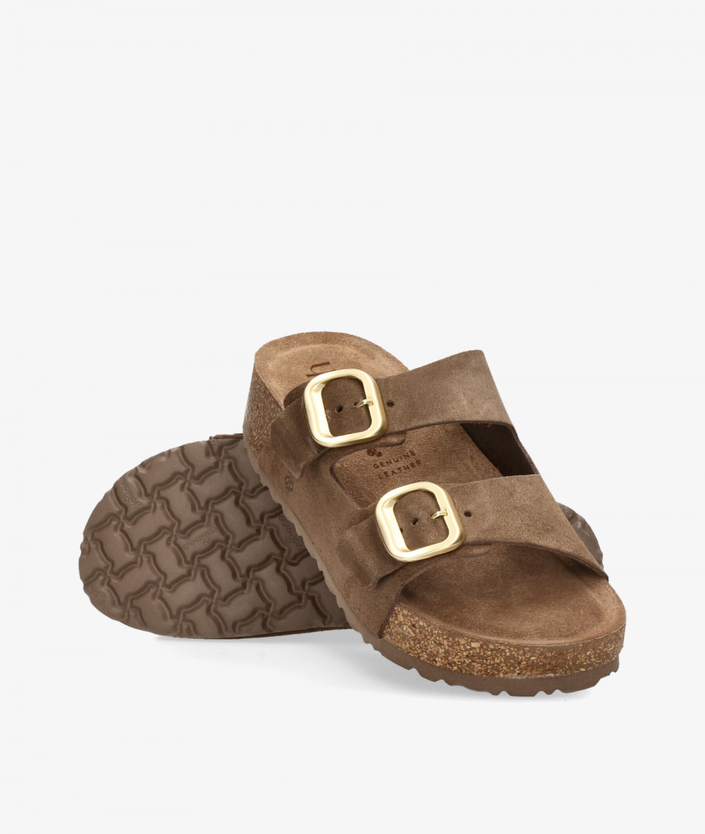 Sandalias Yokono  WIWI 003 en serraje marrón