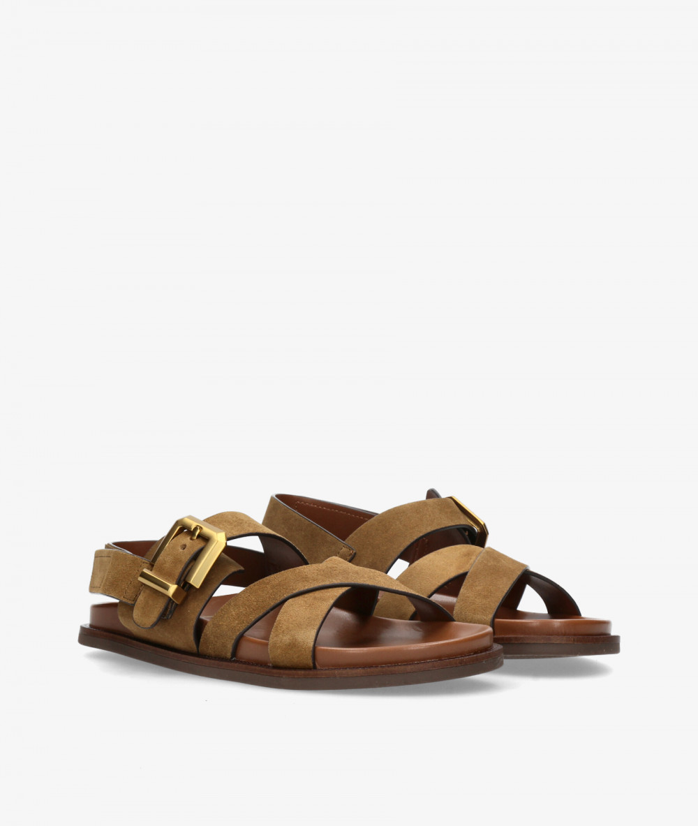 Sandalias Alpe  5574 en serraje cuero