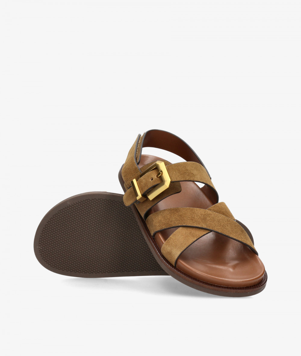 Sandalias Alpe  5574 en serraje cuero