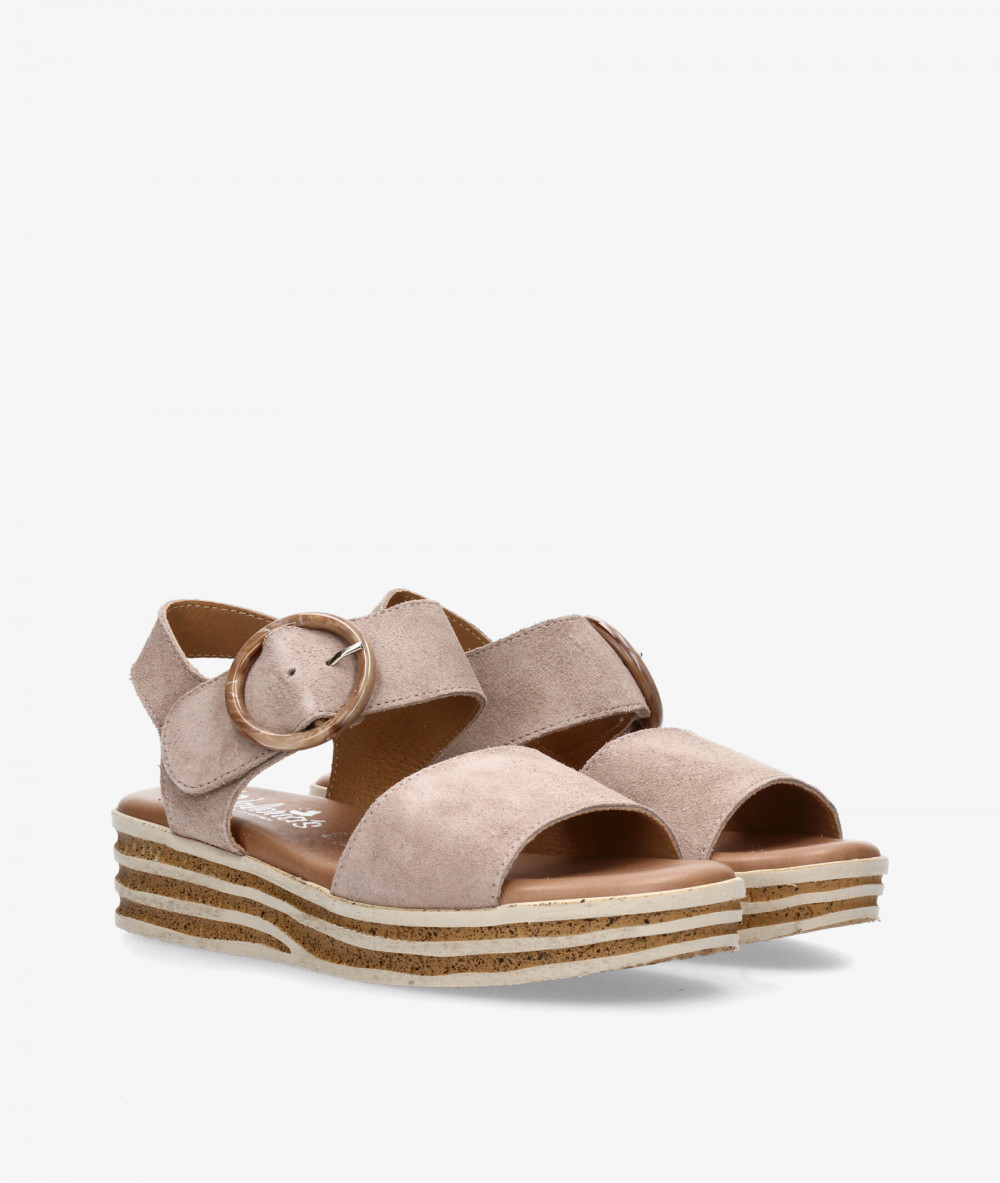 Sandalias Valeria´s  1945 en serraje taupe