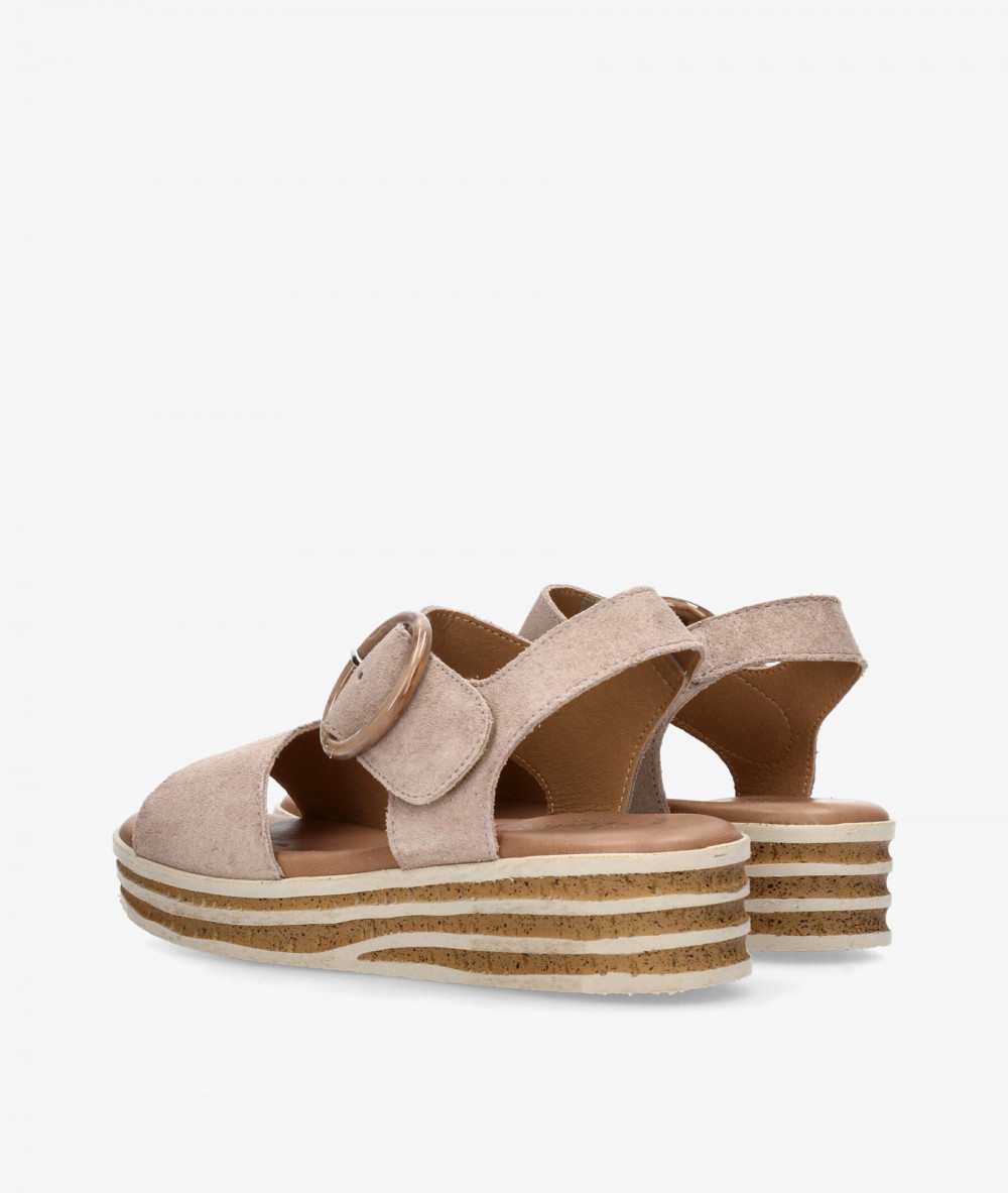 Sandalias Valeria´s  1945 en serraje taupe