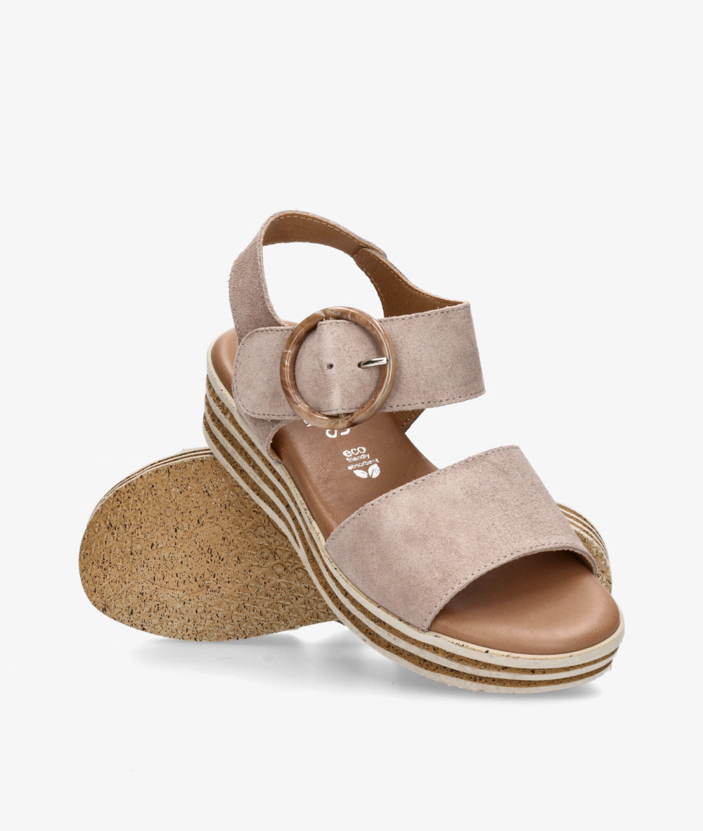Sandalias Valeria´s  1945 en serraje taupe