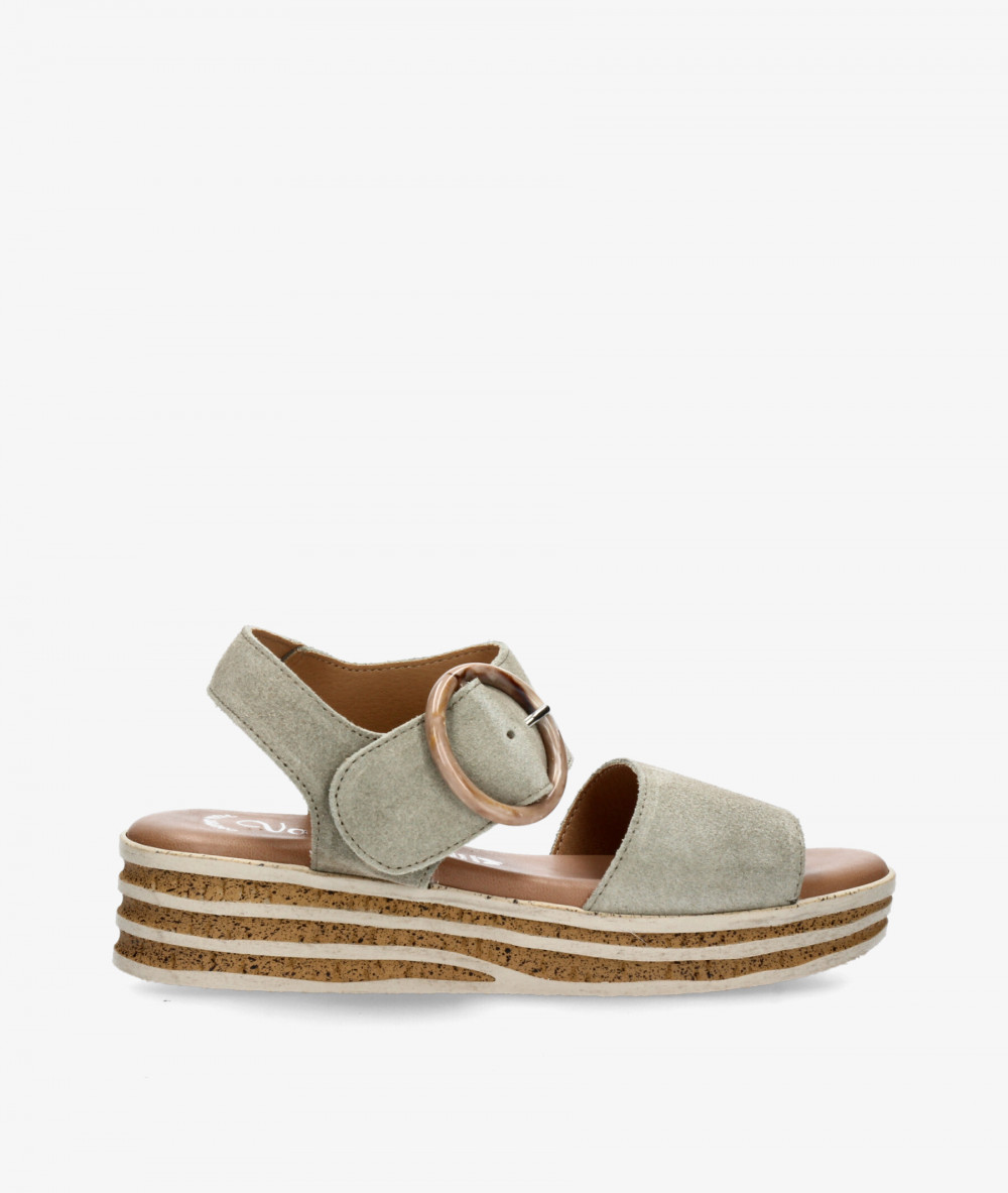 Sandalias Valeria´s  1945 en serraje kaki