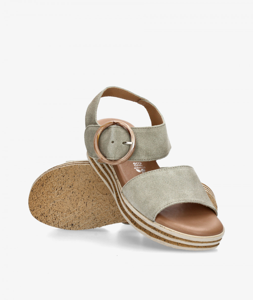 Sandalias Valeria´s  1945 en serraje kaki