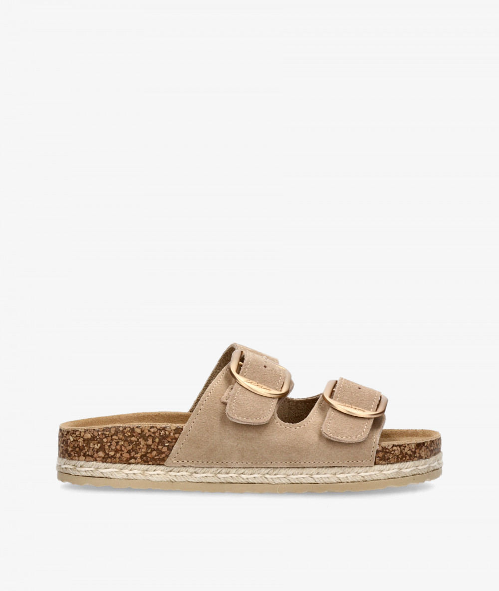 Sandalias ISTERIA  1012 en serraje taupe