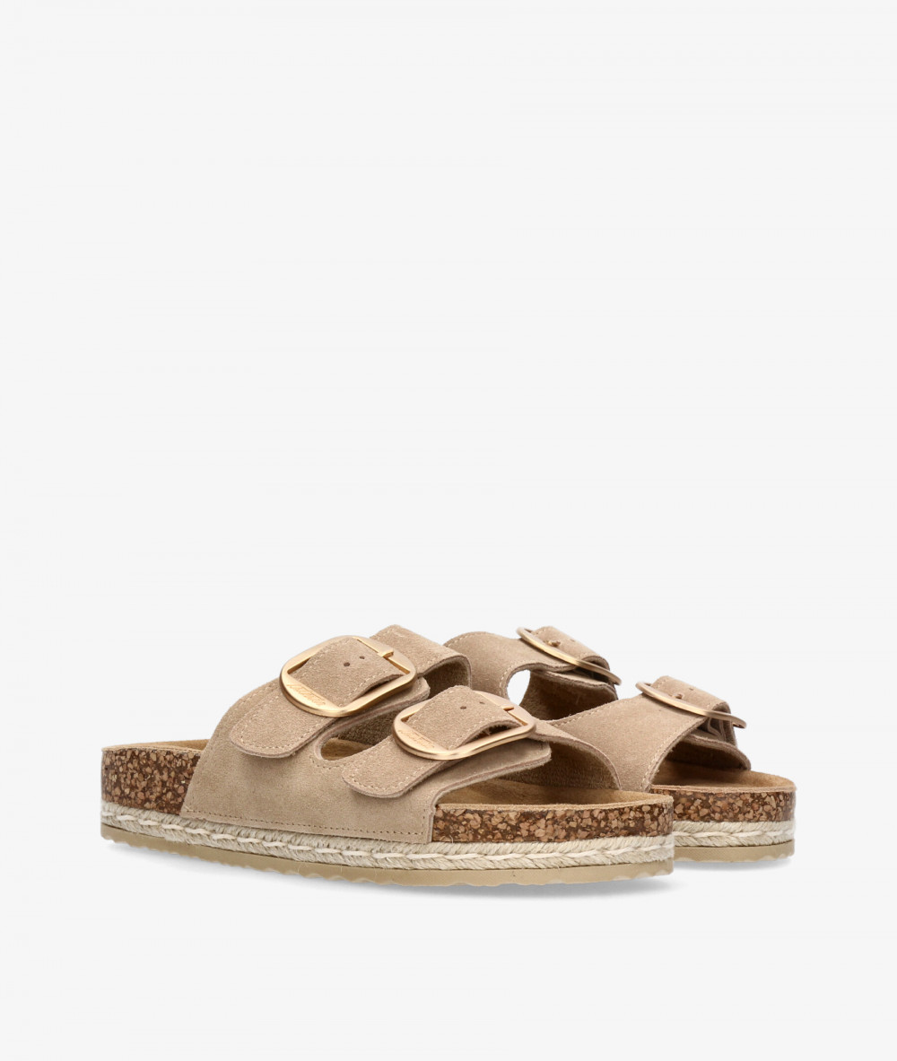 Sandalias ISTERIA  1012 en serraje taupe