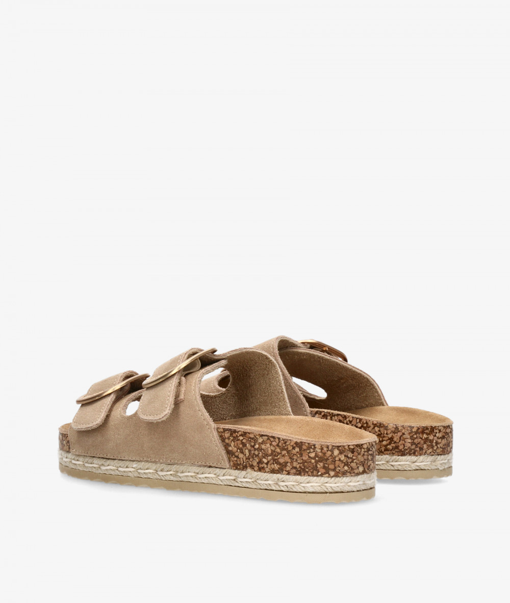Sandalias ISTERIA  1012 en serraje taupe